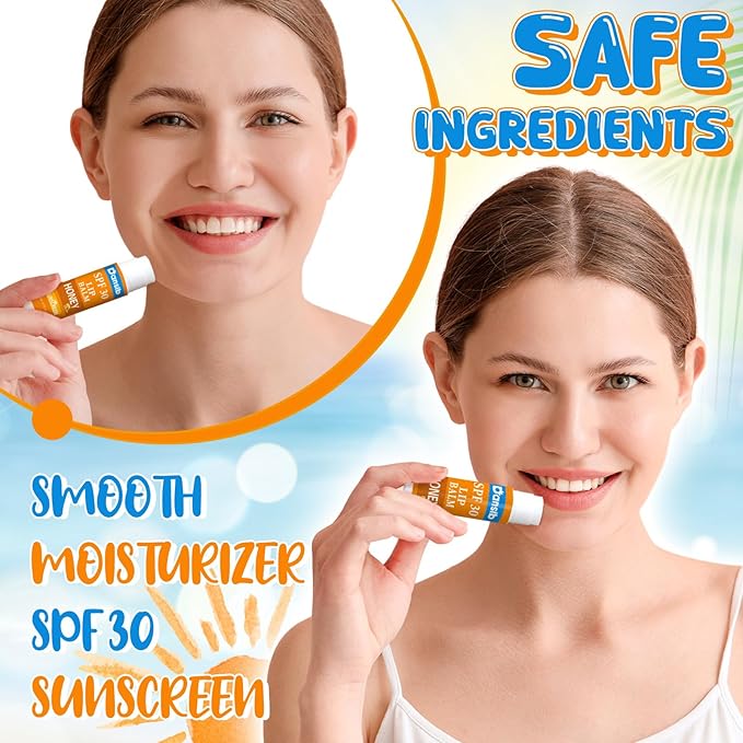 10 Pcs Sunscreen Lip Balms Bulk SPF 30 Lip Balms Stick with Sunscreen Employee Staff Appreciation Gifts Bulk Team Coworkers Christmas Party Gifts for Outdoor Travel Beach