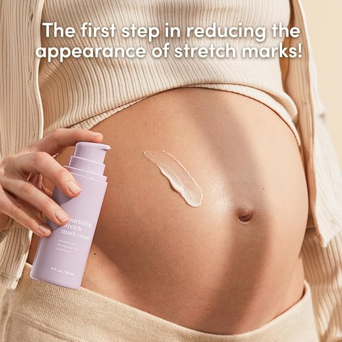 Evereden Nourishing Stretch Mark Cream 50ml | Clean and Unscented Pregnancy Skincare | Stretch Mark Prevention