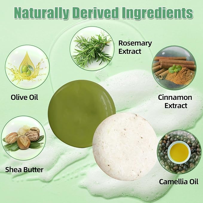 2 Pack Rosemary Shampoo Conditoner Bar Set,Thinning Hair-Volume Shampoo & Conditioner Bar for Men and Women,Hair Thickening & Regrowth Treatment,Hair Growth Soap for Anti-Hair Loss