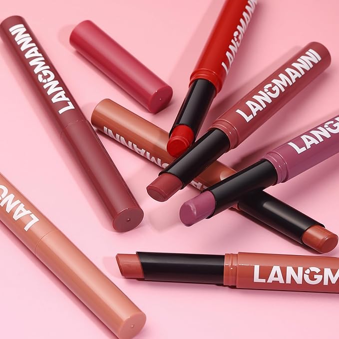Jolilab 6Pcs Velvet Matte Lipstick Nude Matte Soft Dark Color Stick High Pigmented Long-Lasting Waterproof Lip Stick Lip Balm Beauty Cosmetics Gift for Girls and Women(07#-12#)