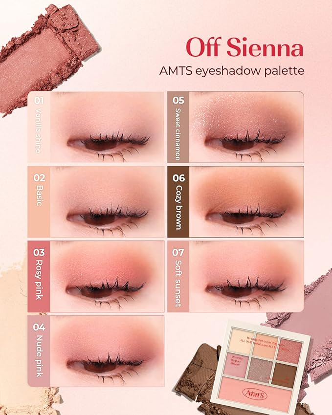 AMTS Eyeshadow Off Sienna & Misty Lavender Palettes Set, Valentine's gifts for teen girls, women | Matte Shimmer Metallic, Long Lasting