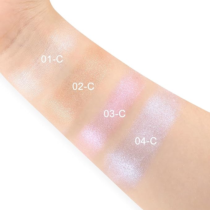 Boobeen Highlighter Makeup Palette, Long Lasting Glow Shimmer Illuminator Contour Powder for Face Radiant Glow