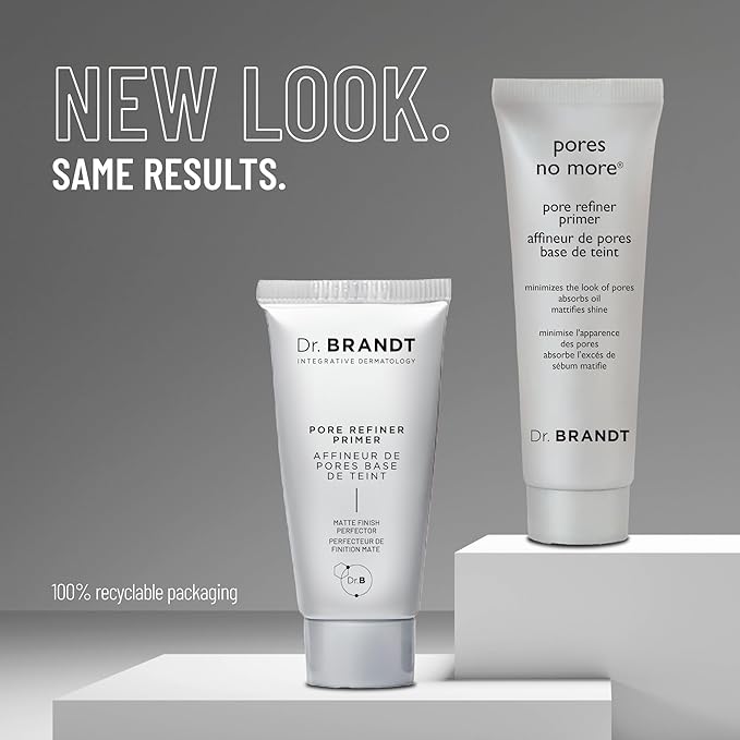 Dr. Brandt Pores No More, Pore Refiner Primer - Instantly Minimizes the Appearance of Pores, Absorbs Oil & Mattifies Shine - 0.5 fl oz