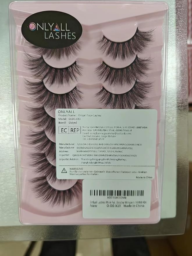 Onlyall Cat Eye Lashes Mink Lashes Fluffy Eyelashes Cat Eye False Lashes Fox Eye Lashes 7 Pairs F02
