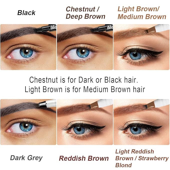 iMethod Eyebrow Pen - iMethod Eyebrow Pencil with a Micro-Fork Tip Applicator Creates Natural Looking Brows Effortlessly and Stays on All Day, Dark Grey