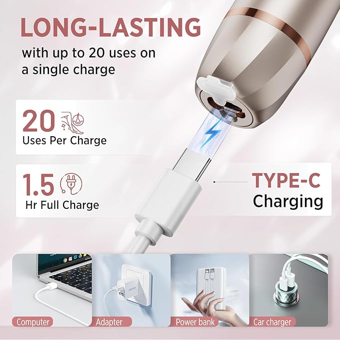 Electric Razor for Women Body: Rechargeable Painless Electric Shaver for Bikini Face Body Legs Underarms - 3-in-1 Blade and Rotary Shaving Head (Honey Gold)