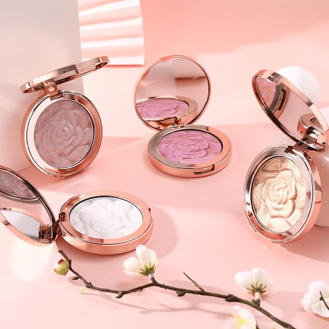 Highlighter Makeup, Cream Highlighter, Face Highlighter, Long Lasting Glitter Highlighter Makeup Palette - Silver White Highlighter