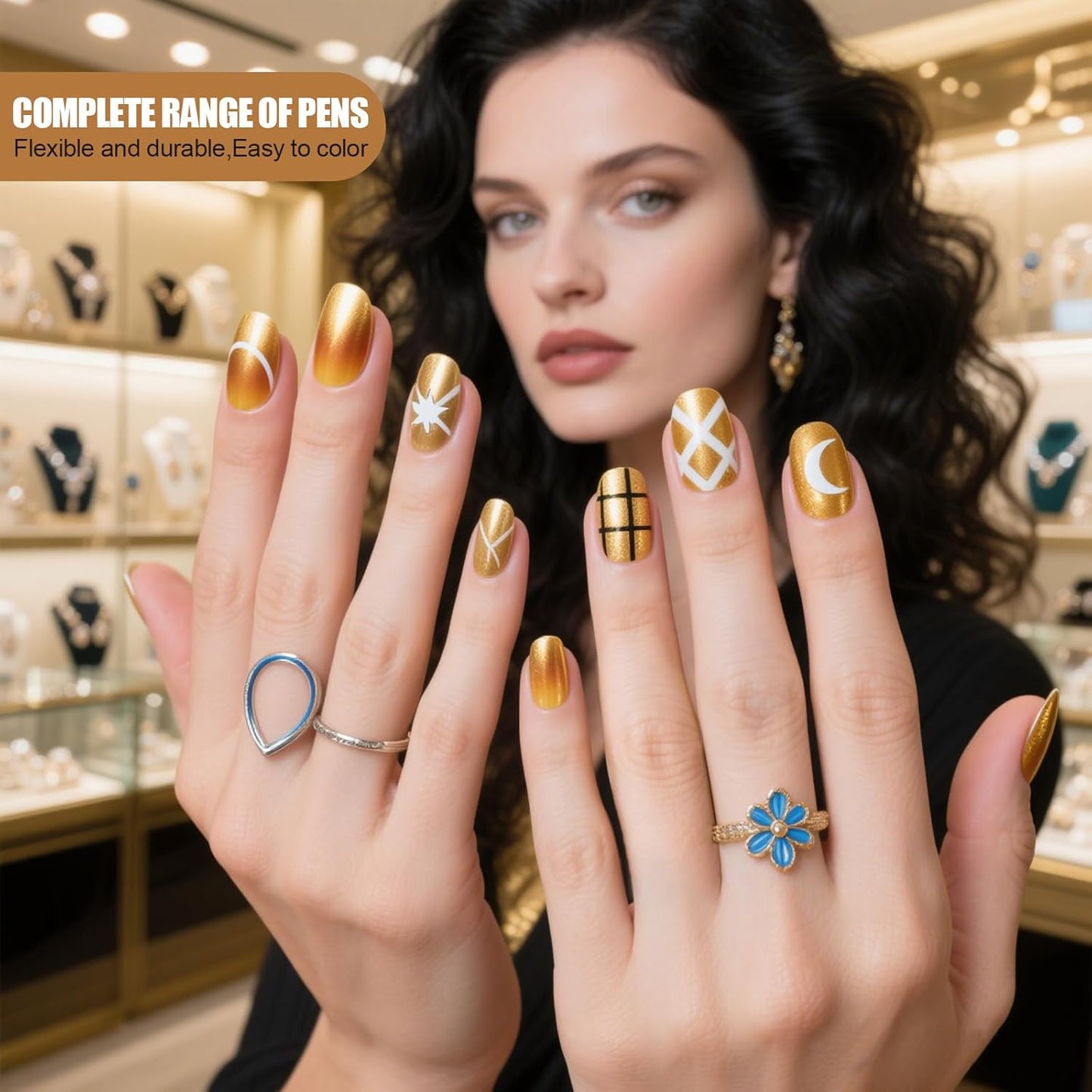 Artdone 15pcs Pink Nail Art Brushes, Nail Art Tool Set, Dotting Tools, Dust Brush,Striping Brushes for Long Lines, Drawing Pen For Gel Polish Design supply