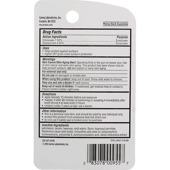 Carmex Click-Stick Moisturizing Lip Balm SPF 15 Cherry 0.15 oz (Pack of 2)