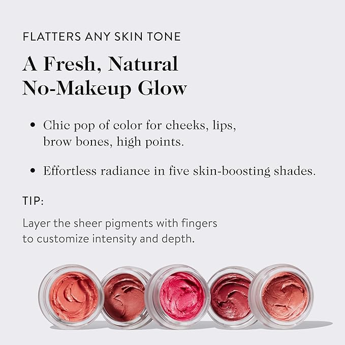 goop Beauty Cream Blush | Sheer Pop of Color for Lips & Cheeks | Vitamin C, Vitamin E, & Safflower Oil | Natural Makeup for Glowing Skin | Paraben & Silicone Free | 0.5 oz | Velveteen - Sheer Mauve