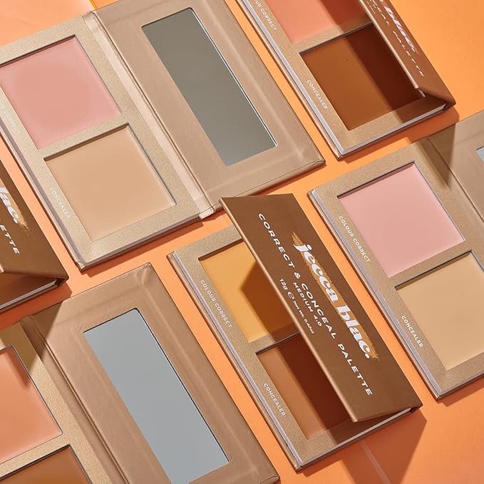 Jecca Blac Correct and Conceal Medium Coverage Palette, Lightweight Long Lasting Formula, Medium To Full Coverage, Gender Neutral and LGBTIQA+ Inclusive Make Up, Light 1.0, 12g