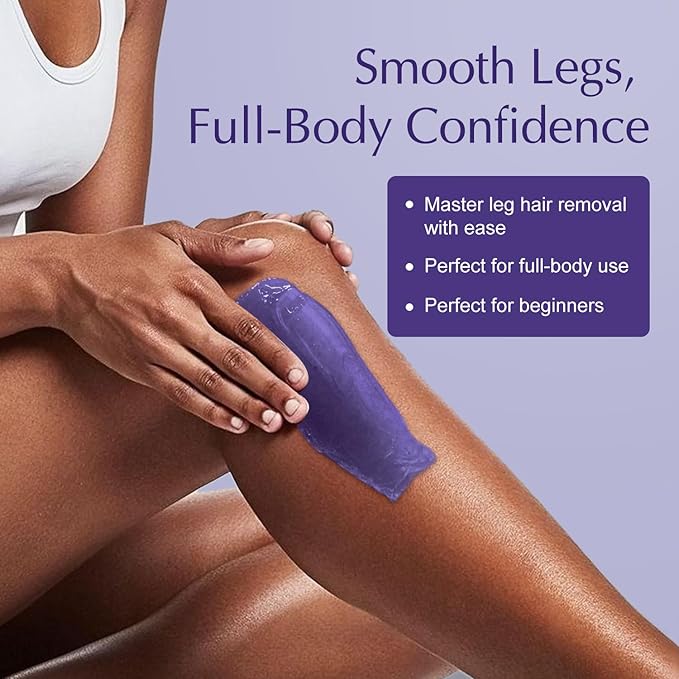 Hard Wax Beads, Wax for Women Sensitive Skin, 1lb, Lavender Formula, Hair Removal for Legs, Brazilian Bikini, Eyebrow, Facial and Full Body