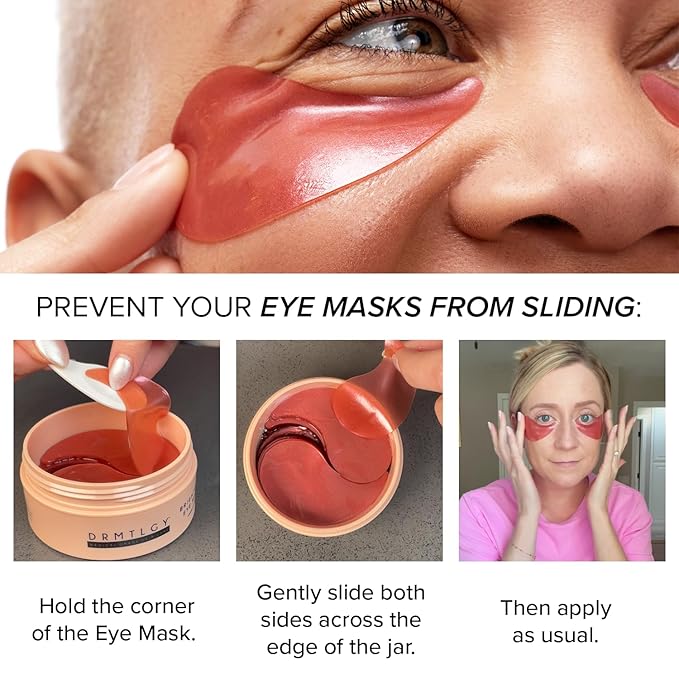 DRMTLGY Brightening Eye Masks (30 Pairs) - Caffeine Eye Masks for Dark Circles and Puffiness with Hyaluronic Acid, Eye Patches for Puffy Eyes - 2 pack