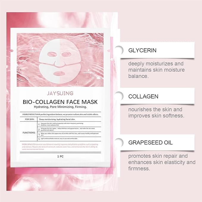 Retinol Collagen Face Mask – Korean Tightening Hydrogel Overnight Mask, Deep Moisturizing & Elasticity Boost, Long-Lasting Hydration & Brightening Skin (Deep Hydrating Mask)