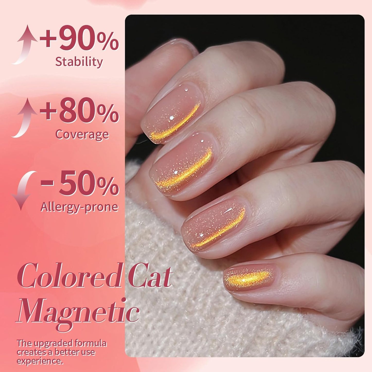 Born Pretty Cat Magnetic Eye Gel Nail Polish Rainbow Aurora Cat Magnetic Gel Polish Firefly Red Gold Cat Magnetic Eye Gel Manicure Nail Art DIY 15ml