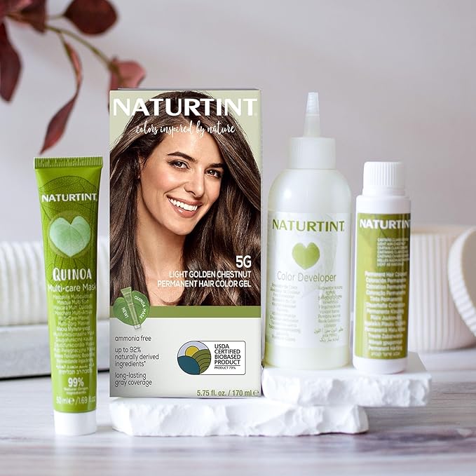 Naturtint 5G Light Golden Chestnut Permanent Hair Color (Pack of 6), Ammonia Free, Vegan, Cruelty Free, up to 100% Gray Coverage, Long Lasting Results (Packaging may vary)