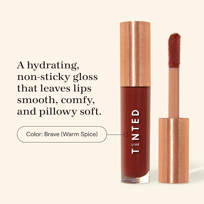 Live Tinted Huegloss High-Shine Lip Gloss - Hydrating, Non-Sticky, Moisturizing Lip Gloss with Hyaluronic Acid, Coconut Oil, and Shea Butter For a Soft Barrier & Seals in Moisture - Warm Spice