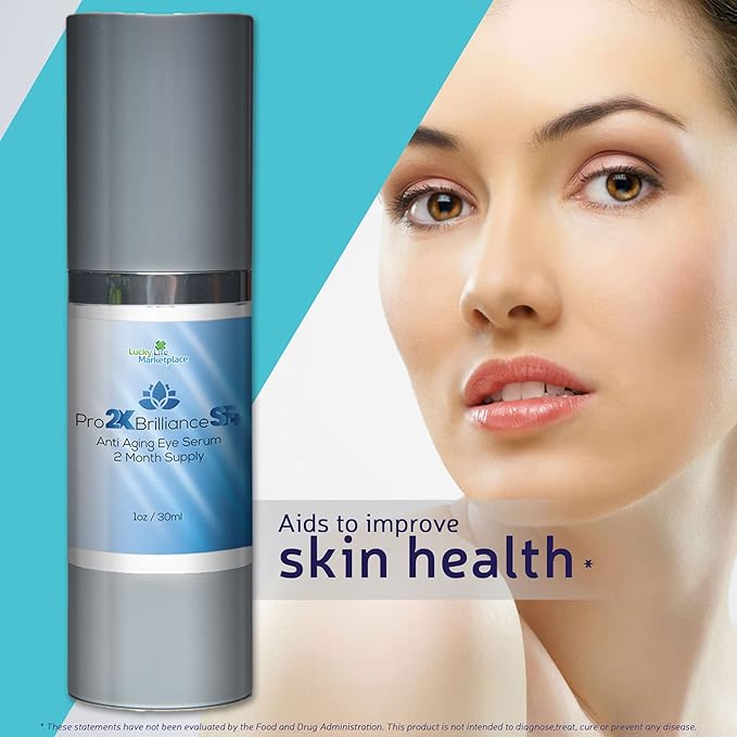 Pro 2x Brilliance SF + Serum - Anti Aging Eye Serum - 2 Month Supply - Rapidly Reduce Appearance of Dark Circles & Puffiness - Exfoliating Vitamin C Serum to Rejuvenate Skin - Aid Skin Cell Renewal