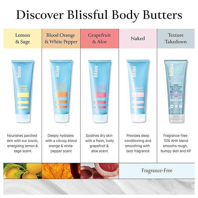 Bliss Lemon and Sage Body Butter - Iconic Scent with Shea Butter and Coconut Oil for Long-Lasting Maximum Moisture - Body Lotion for Smooth, Soft Skin - Vegan and Cruelty-Free - 6.7 Fl Oz