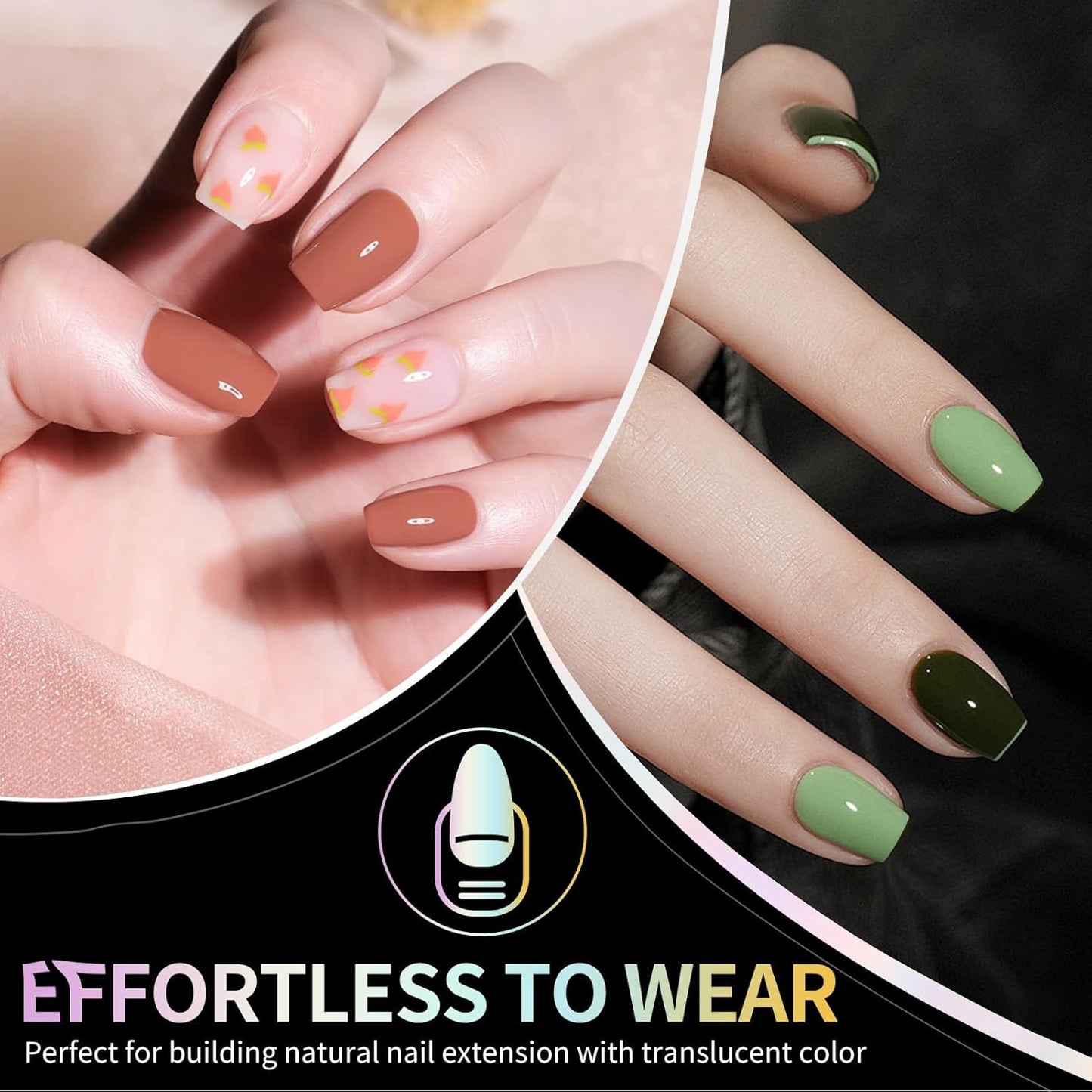 Extra Short Coffin Nail Tips, 240Pcs Soft Gel Nails, Half Matte Full Cover False Nail Tips for Nail Extension, Manicure, Home DIY, Salon, 12 Sizes, Pre-Shaped Acrylic Gelly Nails