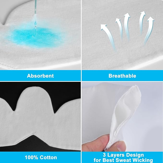 Brushed Cotton on Both Sides - Bra Liners for Sweating Rash Boob Sweat Liner Cotton Pads – 3PCS