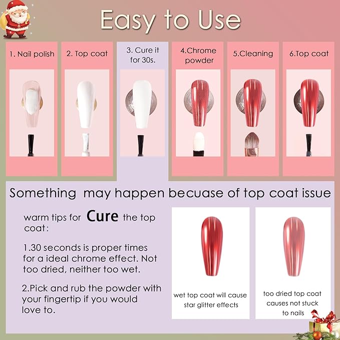 Allstarry Chrome Nail Powder 4 Colors Metallic Mirror Effect Pigment Chrome Iridescent Nail Glitter Magic Unicorn Glitter Dust Kit for Gel Polish Nail Art Decoration Resin Craft, Festivals