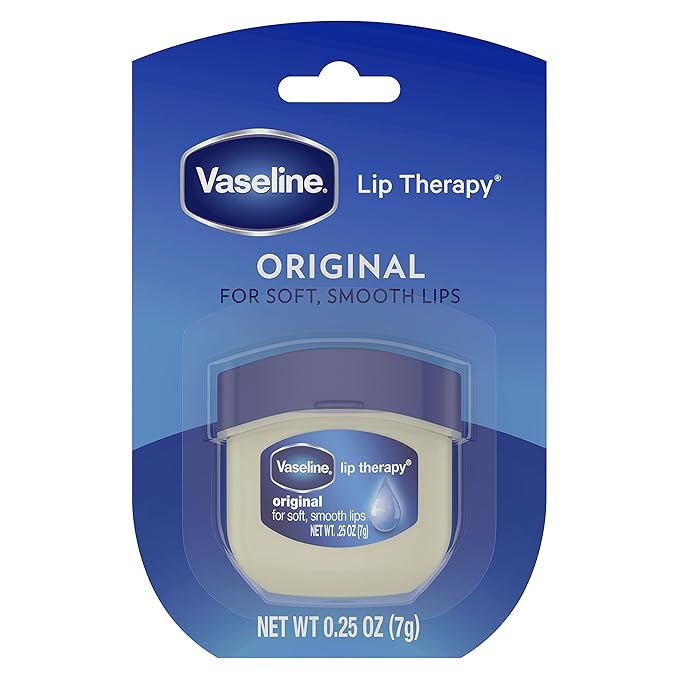 Vaseline Lip Therapy Original – Mini Vaseline Lip Balm, Hydrating Petroleum Jelly, Clear Lip Gloss, Travel-Size, 0.25 Oz Ea (Pack of 4)