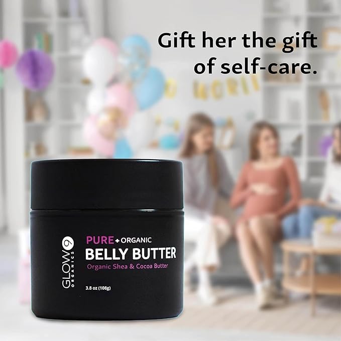 Belly Butter for Pregnancy, 100% Organic Stretch Mark Cream, Maternity Skincare for Itchy Skin & Scars, Safe Daily Ritual for Moms, 3.8oz