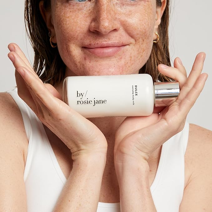 By Rosie Jane Everyday Body Milk (Dulce) - Hydrating Toner & Body Moisturizer to Help Even Skin Tone - Infused with Soothing Aloe Vera and Turmeric Root to Promote Anti-Aging (5 Ounce)