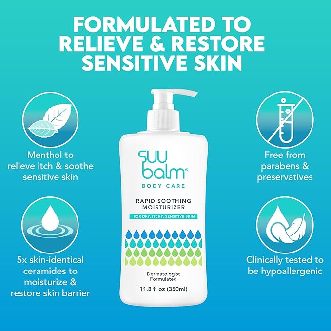 Fast Itching Relief Cream, Anti Itch Lotion for Sensitive Skin, Eczema, Psoriasis & Extreme, Very Severe & Dry Skin, Derm Formula, Menthol & Ceramides, 11.83 fl oz