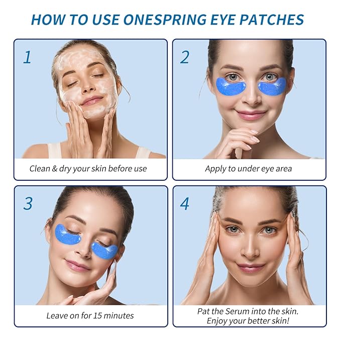 Eye Gel Pads (24 Pairs) - Under Eye Patches for Puffy Eyes, Wrinkles, Dark Circles, Natural Collagen Eye Gels, Under Eye Mask Patches for Face to Soothe Puffiness, Eye Bags