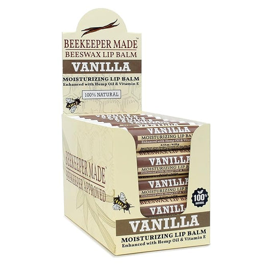 Beeswax Bulk Lip Balm, 40 Count | For Men, Women, and Children. Great for Gifts, Showers, & More (Vanilla)