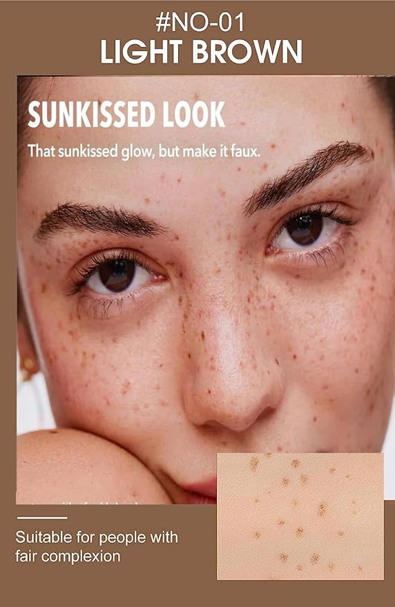 AKARY Freckle Pen Professional Lifelike Face Concealer Point Out Natural Waterproof Longlasting Soft Artificial Fine Makeup Freckle Pen Life Face Decoration (#01 Light Brown)