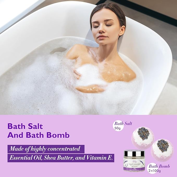 Mothers Day Gifts for Mom - 18-Piece Luxury Bath and Body Gift Set for Women, Lavender Spa Gift Basket with Bath Bomb, Diffuser | Self Care, Christmas Birthday Gifts for Her, Bridal Shower Pamper Kit