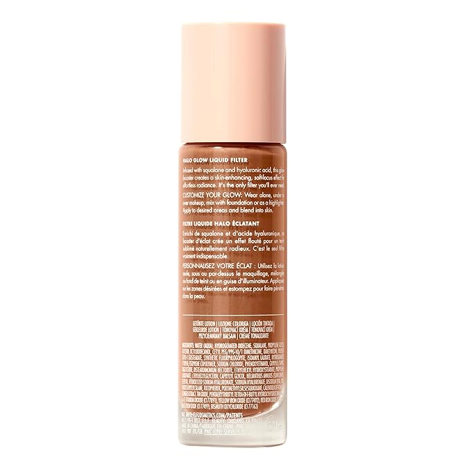 e.l.f. Halo Glow Liquid Filter, Complexion Booster For A Glowing, Soft-Focus Look, Infused With Hyaluronic Acid, Vegan & Cruelty-Free, 6 Tan/Deep