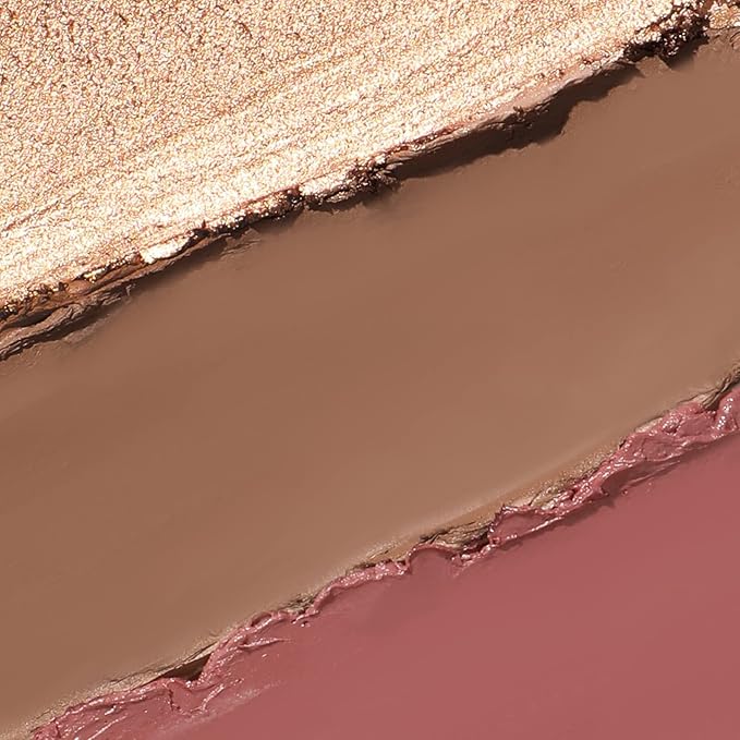 3 Pcs MEDIUM-DEEP Contour Stick Set,Cream Blush & Highlighter Bronzer Pen,Long Lasting & Smooth Natural Face Contouring Illuminator,Professional Makeup Kit for All Skin