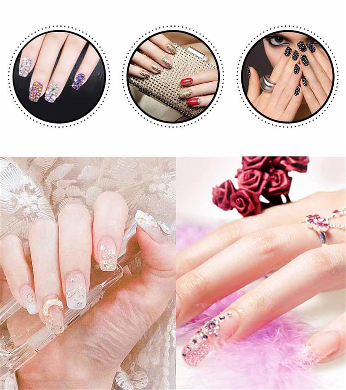 2250 Pcs SS16 4mm AB Flatback Rhinestones for Nails Art Crafts Glitter Round Shine Gems Crystals DIY Clothes Shoes （Peacock Blue AB）