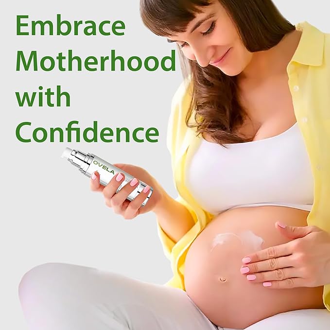 Abera Ovela Maternity Stretch Mark Cream for Pregnancy and Weight Fluctuations, Stretch Mark Treatment Pregnancy Must Haves, Deep Stretch Mark Removal, All Skin Types, 1.69 fl oz