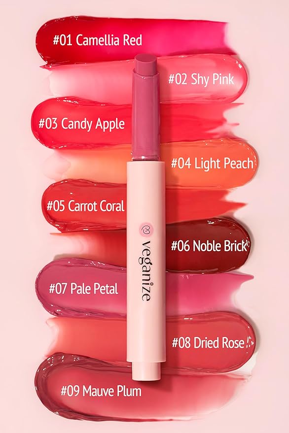 Veganize Collagen Lip Glass Balm | Hydrating Lip Balm in 9 Vibrant Colors | Moisturizing Lip Care Infused with Collagen Jelly Magic | No Animal Trial Lip Balm 0.06 oz (No. 9 Mauve Plum)