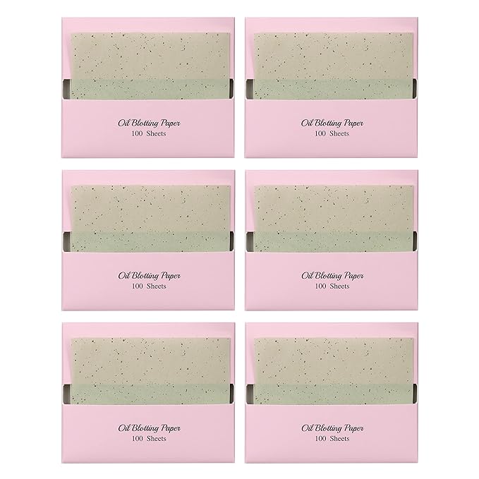 [600 Counts Refills Only] Green Tea Natural Oil Blotting Sheets for Face with Mirror Case and Refills