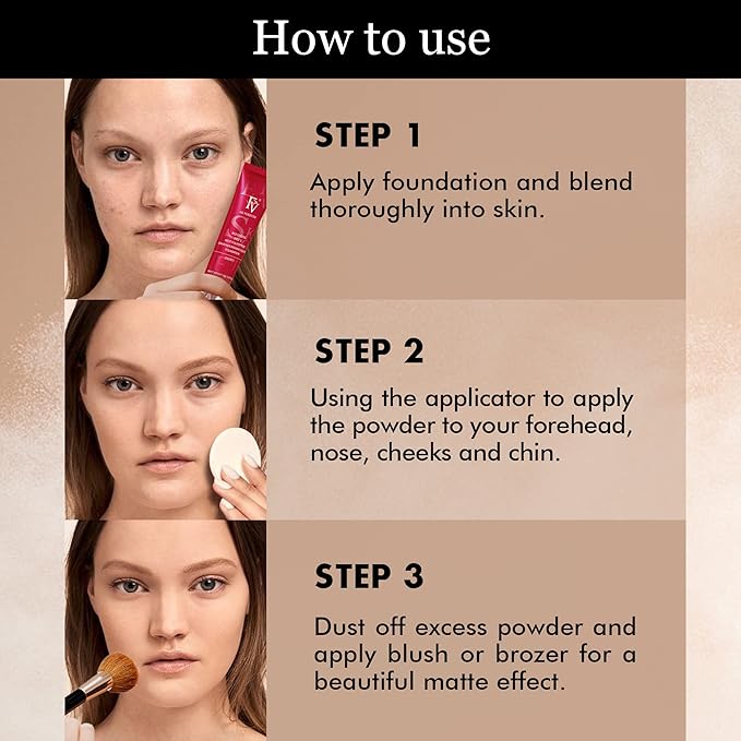 FV Matte Finish Pressed Powder, Long-Lasting, Lightweight, Oil-Control, Medium Coverage Baking Setting Powder for All Skin Types, 0.28 Oz, Classic Ivory