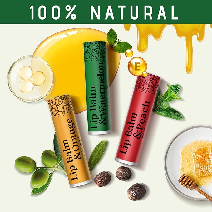 250 Pcs Lip Balm Bulk,12 Fruit Flavored Natural Bulk Lip Balm, Lip Balms Pack with Vitamin E, Lip Balm Gift Set Women Stocking Stuffers Party Favors, Moisturizing&Soothing(4.2g/0.15oz)