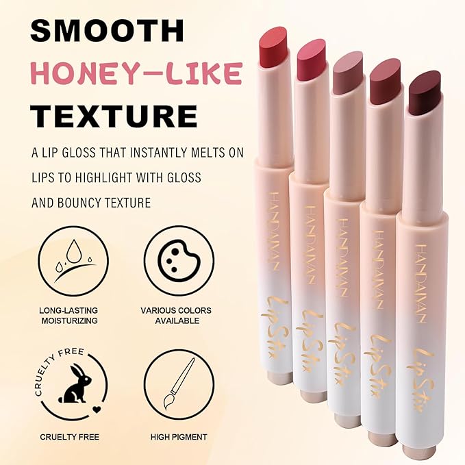 Lip Balm Slick Click, Honey Melting Lip Glow Oil, Moisturizing and Long-lasting Lip Plumper, Non Sticky Lipstick with Coconut Oil (06 Cherry)