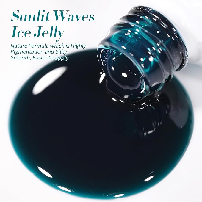 Born Pretty Jelly Gel Nail Polish Set Spring Summer Crystal Glass Translucent Pastel Sheer Gel Polish Pink Green Blue Red Yellow Silver Shiny Glitter Gel Nail Polish Nail Art Gel DIY Gift 6PCS