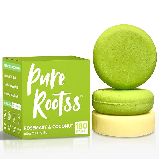 Rosemary Shampoo and Conditioner Bar Set 3 - Hair Growth, Regrowth, and Anti Hair Loss - Natural Solid Shampoo Bars for Women with Straight, Curly Hair for Thinning, Thickening Sulfate & Silicone free