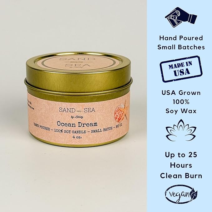 Birthday Gift Baskets for Women, Handmade Ocean Gift Box, Natural Relaxing Spa Self Care Package for Women 13 Pc, Spa Gifts for Woman, Gift Basket for Her, Birthday Box (Ocean Dream)