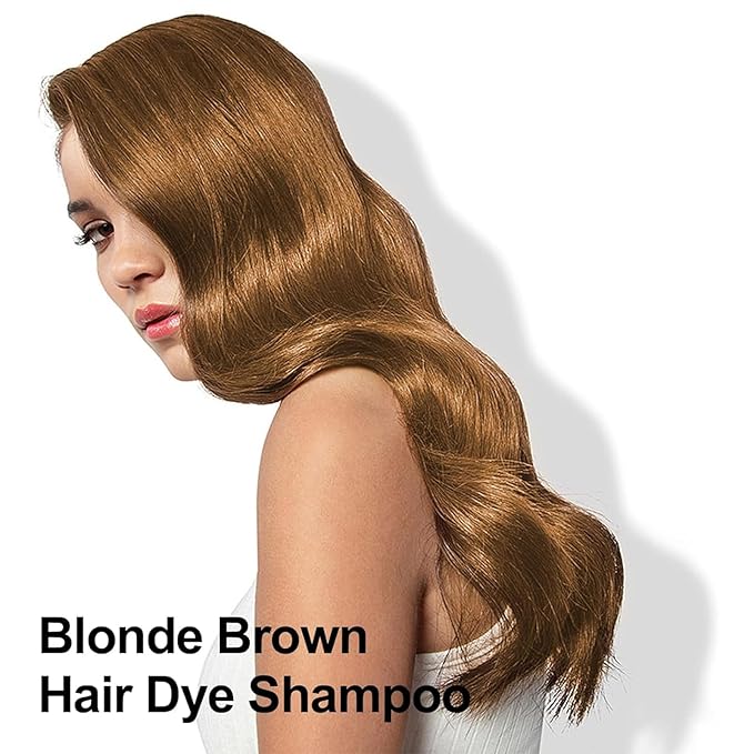 Blonde Brown Hair Dye Shampoo 3 in 1, Long-lasting & Natual Hair Color Shampoo, Herbal Ingredients Natural Shampoo Hair Dye Effect in Minutes, Gifts for Men Women 500ml
