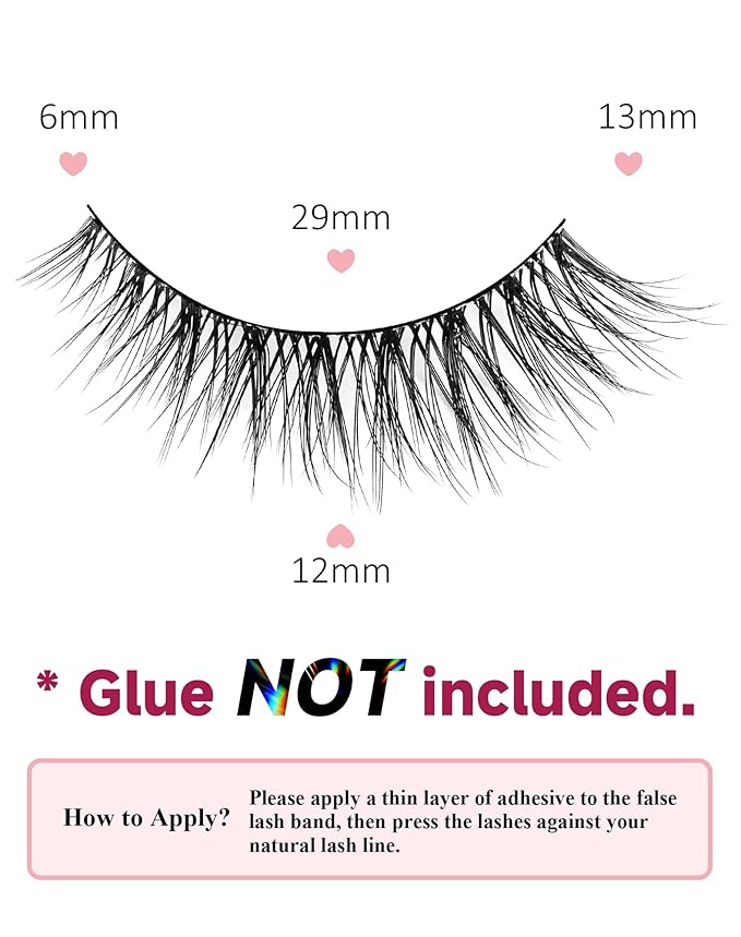 Natural Lashes Mink Natural Eyelashes False Eyelashes Natural Look False Lashes Wispy Eye Lashes Cat Eyelashes Fake Lashes UK222