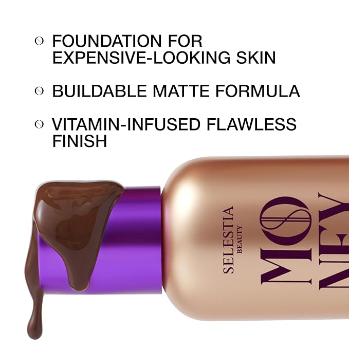 Matte Foundation Money - Long-Lasting Makeup Foundation with Flawless & Buildable Coverage - Liquid Foundation for All Skin Types (Truffle)