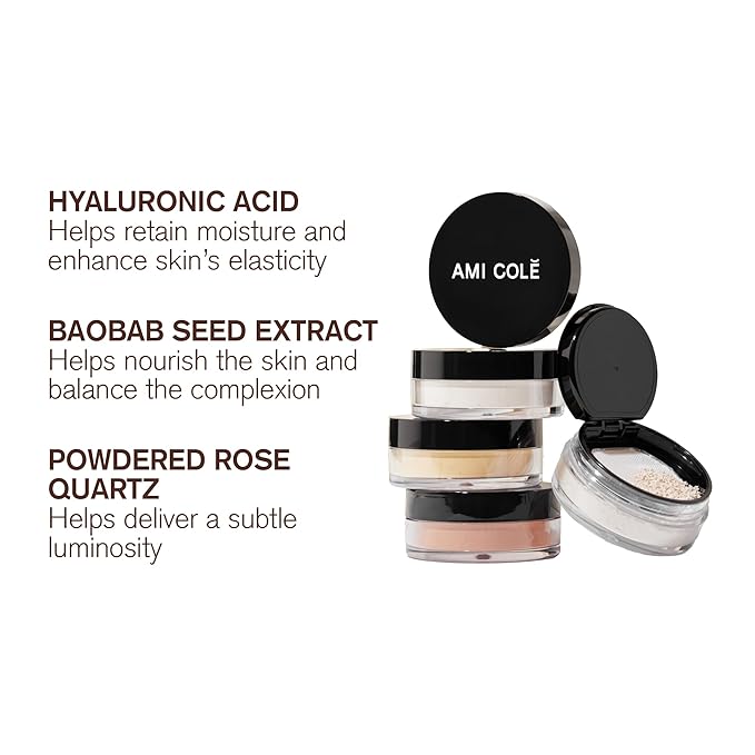 Ami Colé Skin Melt Talc-Free Loose Setting Powder Rich Deep, face powder, makeup, finishing powder, lightweight